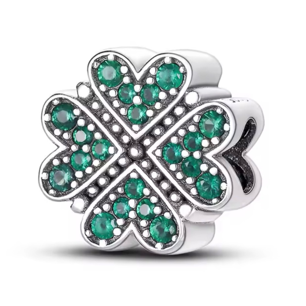 Clover Charm with Green Accents